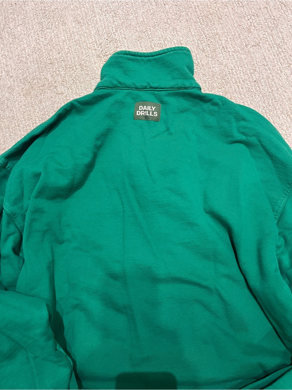 Daily Drills Kelly Green oversized Collared crew Long-Sleeve - Picture 4 of 4